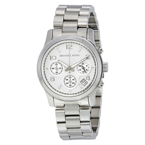 ladies michael kors watch silver|michael kors chronograph watch silver.